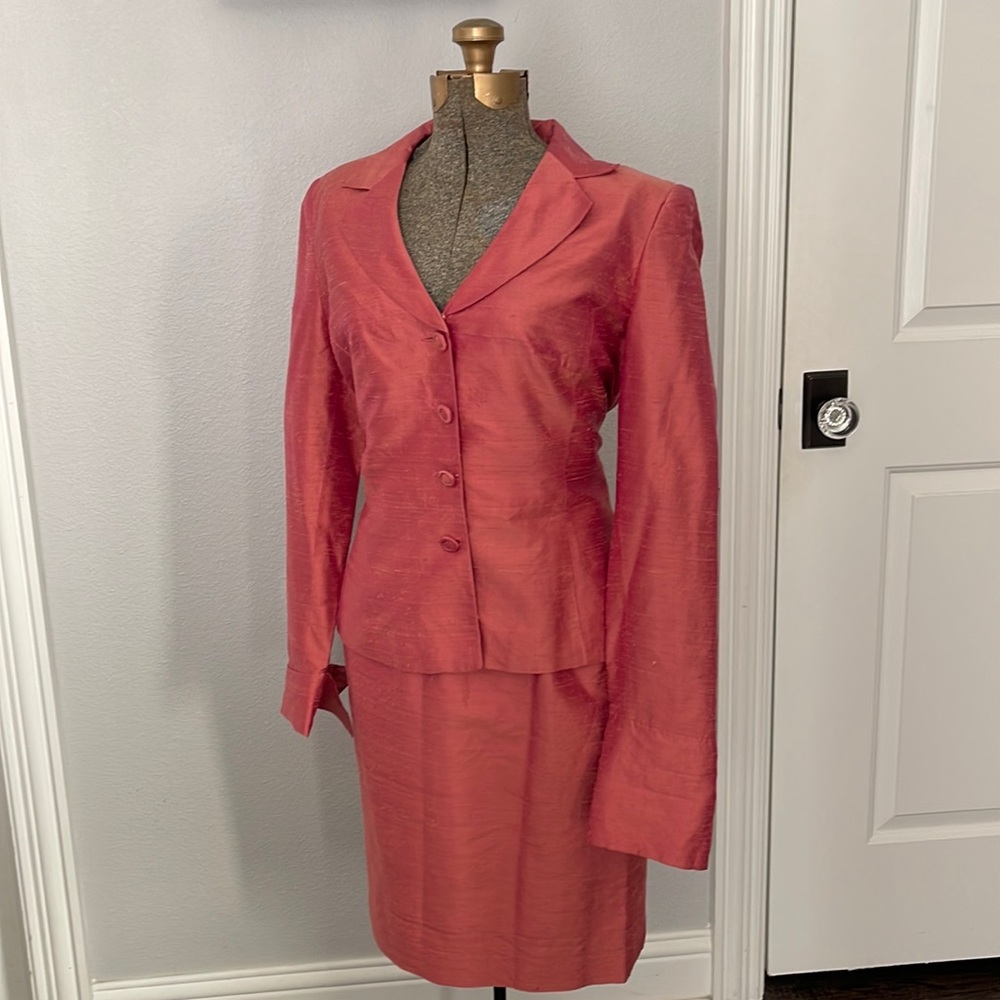PAULE VASSEUR PARIS |  2 pc. Jacket Blazer Skirt Suit Set | 100% Silk